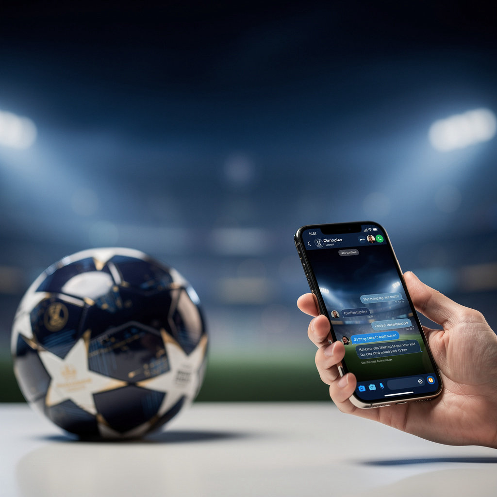 تحدي التوقعات - هاتف وكرة قدم للتواصل مع منظم لعبة توقعات دوري أبطال أوروبا 2026/2027 في الطائف